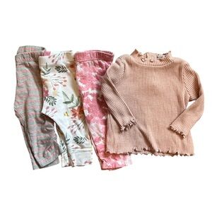 Baby Girl Knit and Pants Set - Pink and Floral 0-3 month baby girl bundle
